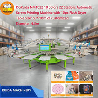 Machine à sérigraphie textile Ruida OEM/ODM 10 couleurs 22 stations Octopus pour T-shirts avec machine à flocage