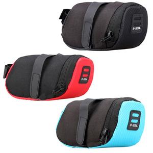 Bolsa para sillín de bicicleta B-Soul, bolsillo trasero impermeable, almacenamiento para ciclismo con correa ajustable, rojo, azul, negro - Product Image 1