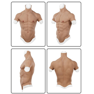 URCHOICE Cosplay <span class=keywords><strong>Homme</strong></span> Costume <span class=keywords><strong>Faux</strong></span> <span class=keywords><strong>Ventre</strong></span> Muscle Hommes Poitrine Crossdresser Réaliste Silicone Artificielle Simulation Muscle - Product Image 4
