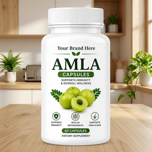 Capsules d'Amla Personnalisées : Formule Botanique Naturelle, Complément Herbal Bien-être, 60 Capsules - Product Image 1