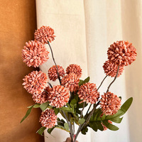 Bouquet de Flores Artificiales de Crisantemo de Seda Sintética, Bola de Flores Kiku, Diente de León, para Decoración de Bodas