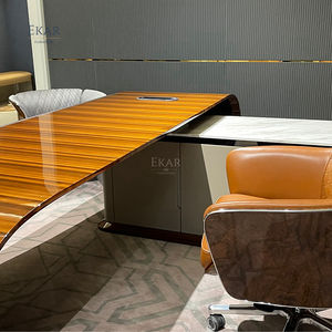 Juego de mesa multicapa para oficina en casa, diseño moderno en forma de L, Oficina Ejecutiva de madera, escritorio de altura ajustable - Product Image 3