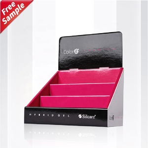 Custom PDQ Cardboard Tabletop Countertop Cosmetic Makeup Lash Display Box Cardboard Paper Counter Table Lipstick Display Box