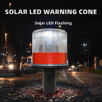 Balise clignotante solaire LED durable IP68, lumière d'avertissement routier en plastique non réfléchissant pour autoroutes et allées