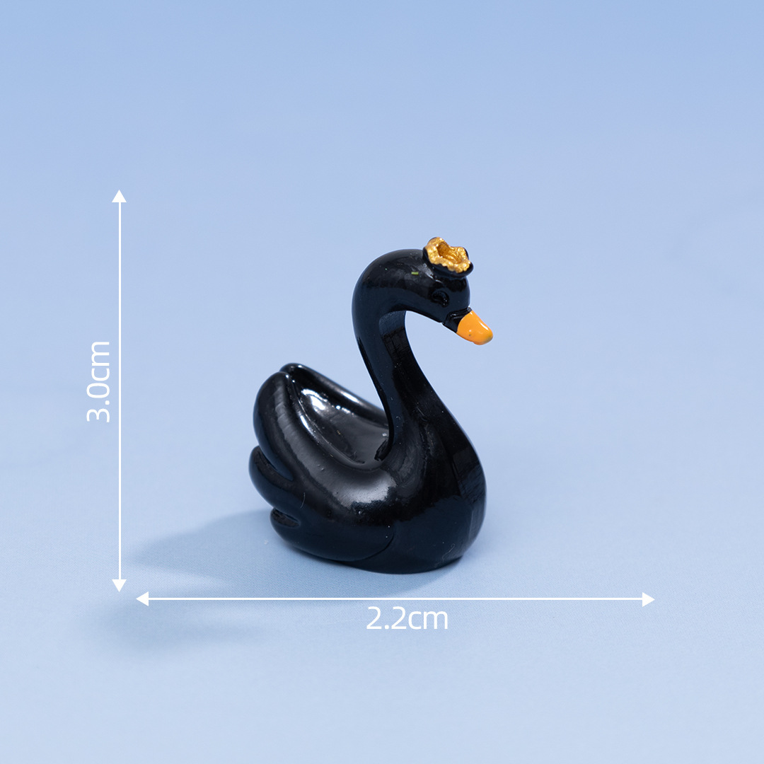 5# มงกุฎสั้นสีดำลายหงส์