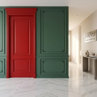 Porte intérieure à six panneaux en bois massif, finition laiton rouge vin, avec six grilles encastrées, pour armoire de chambre