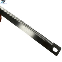 Lame dentée en acier rapide en forme de T HRC56-62 pour machine d'emballage automatique, couteau de découpe à grande vitesse pour sacs en plastique