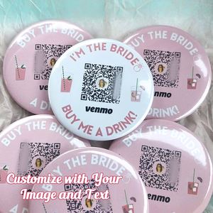 Credenciales Personalizadas con Código QR para Venmo, Regala a la Novia una Bebida, Recuerdos para Despedida de Soltera y Regalos Promocionales - Product Image 1