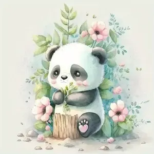 5d Diy Diamond Painting For Adults And Beginners Frameless Panda Diamond Painting For Living Room Bedroom Decoration