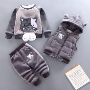 Vêtements d'hiver pour garçons et filles de 6 à 60 mois, 2022 Guangzhou, manches longues, col à capuche, respirant, vente en gros, animaux mignons, doux - Product Image 1