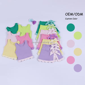 <strong>Girls</strong> Sweet Yoga Sleeveless Tank Skirt Set Bow Decor Built in Shorts Fashion Casual Fast Shipping Customizable - Product Image 2