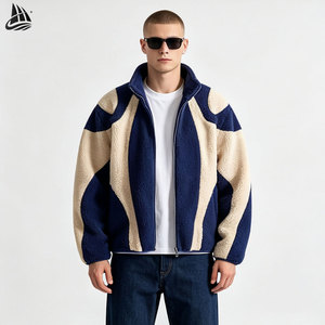 Custom logo Men Polar <strong>Fleece</strong> <strong>Jacket</strong> Fuzzy Zip up Embroidery Fluffy <strong>Thick</strong> Blank Heavy Winter Warm Masked Sherpa <strong>Jackets</strong> - Product Image 3