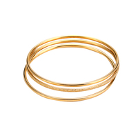 Bracelet jonc de luxe en acier inoxydable plaqué or, étanche, à maillons et chaînes, couleur or, bijoux de mode unisexe pour soirée