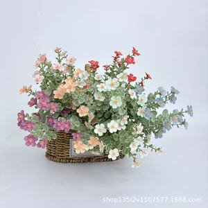 Qiye <b>Artificial</b> <b>Flowers</b> Silk Eucalyptus Daisy Bouquet 20 Heads Pastoral Style For Home Decor Wedding Props - Product Image 2