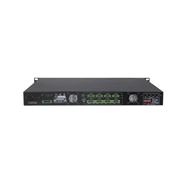 120W Cost Effective High Efficient Multi Channel Class D Power Amplifier with 24VDC PA Powerful Professional Audio Amplifier