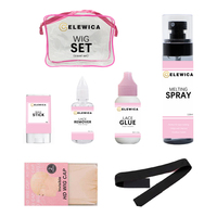 Entretien de la perruque de cheveux en dentelle de marque privée installation de colle emballage kit de produits coiffants avec logo personnalisé