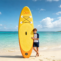 Planche à pagaie gonflable orange tropicale de 9'6'', SUP junior stable de 31'' de large et 5'' d'épaisseur, planche de stand-up paddle légère, 290 cm