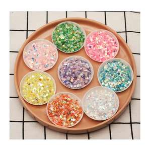 Trasparente rosa Mix Heart Star Dot Hexagon Flower Nail Paillettes Paillettes Wedding Craft, Slime Making Wedding Decoration Confet - Product Image 3