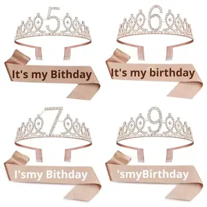 Couronne de Princesse en Alliage, Accessoire de Coiffure pour Anniversaire, Ensemble Ceinture et Bijoux de Cheveux pour Fêtes et Célébrations - Product Image 2