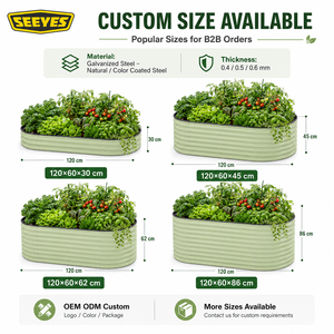 Jardinera Elevada Ovalada de Metal Galvanizado SEEYES de 34 Pulgadas de Alto, para Cultivo de Vegetales en Exteriores, para Raíces, Fabricante OEM ODM - Product Image 5