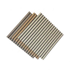 Panneau mural acoustique en bois à rainures moderne pour salon, chambre à coucher, appartement, hôtel, avec une forte absorption acoustique - Product Image 6