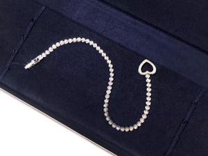 Bracelet de mariage en or blanc 18K/PT950 cultivé en laboratoire rond taille brillante Design pur véritablement personnalisé Style classique pour femmes 2.5g - Product Image 3