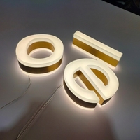 Signalétique personnalisée en acier inoxydable avec logo LED 3D éclairé, pour intérieur/extérieur, entrées d'entreprises, halls d'hôtels, immeubles de bureaux