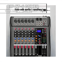 Console de Mixage Audio Professionnelle CT 6 à 6 Canaux, Contrôleur DJ Professionnel avec Alimentation Fantôme 48V Intégrée, MP3, BT, USB et Effets