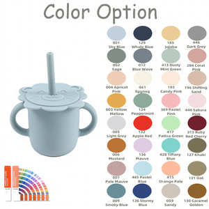 Vaso Antiderrames de Silicona de Grado Alimenticio para Bebés y Niños, con Asas y Tapa con Pajita, Diseño Suave, 0-12 Meses, Marca Privada, Venta al por Mayor, Sublimación - Product Image 1