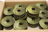 Clous à tête plate en acier de qualité industrielle, à tige spirale lisse, pour pistolet à clous pneumatique, usage sur palettes