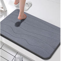 Tapis de bain en mousse à mémoire de forme extra large FIGOO, en diatomite, avec support en PVC, résistant à la saleté, surdimensionné pour salle de douche
