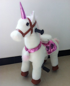 Küçük 72cm peluş eylem pony giddy up oyuncak araba sallanan yürüyüş mekanik at hayvanlar tekerlekler üzerinde satılık simülatörü çocuklar - Product Image 2