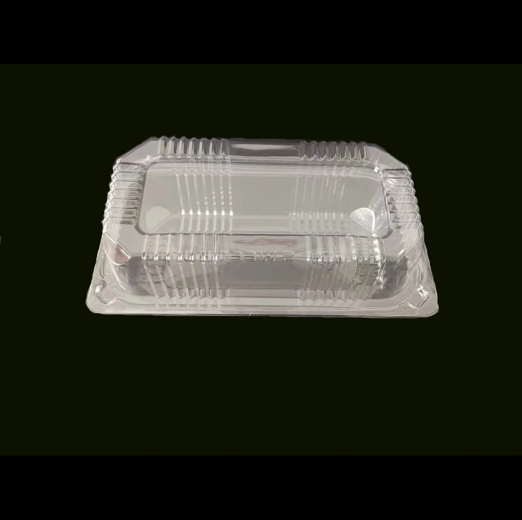 Klarer einweg-plastikbehälter mit scharnierdeckel 9 x 5 groß für brot tiefe plätzchen einweg-klappbehälter für lebensmittel