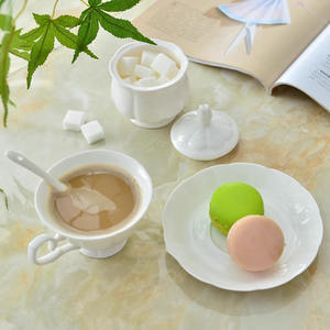 Suministro directo de fábrica, 15 Uds., juego de tazas de café y té de cerámica de porcelana ósea con platillo, vasos Premium - Product Image 2