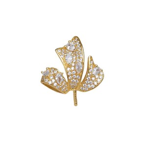 Pendentif à trois feuilles en argent S925, accessoires de bijouterie DIY, produit semi-fini plaqué 25 mm avec base vide, tête de pendentif nœud papillon - Product Image 5