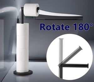 Bathroom <strong>Black</strong> Set Gold Foldable Tissue Storage Free Standing <strong>Toilet</strong> Paper Stainless Steel Kitchen <strong>Roll</strong> Stand <strong>Holder</strong> - Product Image 5