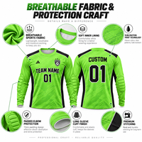 Maillot de Gardien de But Personnalisé à Manches Longues, Chemise de Football pour Gardien avec Protection Rembourrée des Coudes, Uniforme avec Nom et Numéro d'Équipe, Vente en Gros OEM