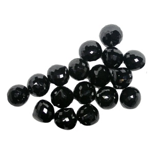 Damier de pierres précieuses en spinelle noire à facettes, fond plat avec différentes formes et tailles, fabriqué sur des commandes personnalisées, noir à facettes - Product Image 4