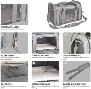 Bolsa de Transporte para Gatos Expandible, Duradera y de Alta Calidad, Aprobada por Aerolíneas, Jaula para Mascotas para Viajes - Product Image 3