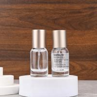 Flacon pulvérisateur de luxe en verre vide, col serti, 10 ml, transparent, pour voyage, atomiseur de parfum en verre avec bouchon, sérigraphie dorée