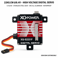 Servomoteur haute performance 22KG XQ-POWER XQ-S2221F numérique sans noyau avec engrenages en acier inoxydable étanche 8.4V pour avion RC Vente en gros OEM ODM