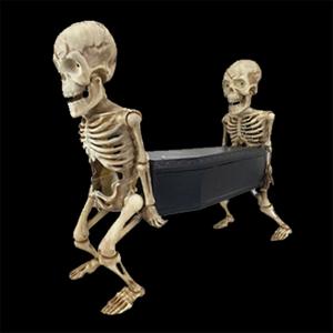 Accesorios gigantes de Halloween para vacaciones, decoración al aire libre, esqueleto aterrador realista de 5,5 pies con ojos animados, 2023 - Product Image 1