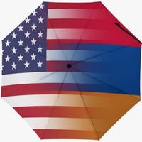 Parapluie Automatique de Haute Qualité à Ouverture et Fermeture Entièrement Automatiques, Imprimé Drapeau National, Style Créatif, pour Spectateurs de Matchs Sportifs en Arménie