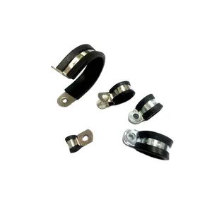 Hose clamps Rubber Lined P Clips EPDM rubber coated P type pipe clamp clip