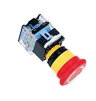 Bouton poussoir d'arrêt d'urgence champignon 22 mm IP67 LA38-11ZS 1NO1NC avec indicateur LED 380V