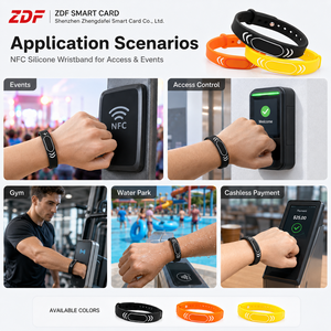 Bracelet de fitness NFC ZDF Factory Supply 213, bracelet en silicone étanche RFID tendance, <span class=keywords><strong>contrôle</strong></span> d'accès social, fréquence 13,56 MHz - Product Image 4
