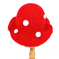 Chapeau Bob en Crochet Rouge Champignon pour Femme, Style Cottagecore Tendance, Idéal Quotidien et Fêtes, Protection Solaire pour Femme, Dame, Fille