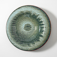 Vaisselle en céramique vintage bleue à texture de pierre réactive, vaisselle en porcelaine, plats à dessert pour restaurant, chef, bols à soupe inclinés en céramique
