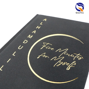 Impression de livres de luxe en gros <span class=keywords><strong>avec</strong></span> couverture rigide en tissu noir et ruban, <span class=keywords><strong>avec</strong></span> logo estampé à chaud en or - Product Image 2