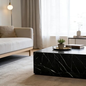 <span class=keywords><strong>Tavolino</strong></span> da Caffè <span class=keywords><strong>Moderno</strong></span> di Lusso Personalizzato in Marmo con Base Nera in Pietra Naturale per Arredamento Soggiorno e Tavoli Centrali con Piedistallo - Product Image 3